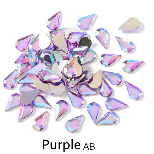 Parches de Diamantes para Uñas - Gotas de Agua Acrílicas con Base Plana - Image 29