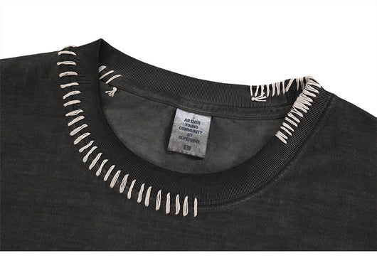 Camiseta Manga Larga Oversize Tejida a Mano para Hombre - Algodón Pesado - Image 22