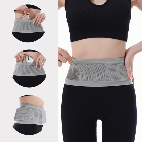 Cinturón Deportivo Invisible de Alta Elasticidad con Múltiples Bolsillos