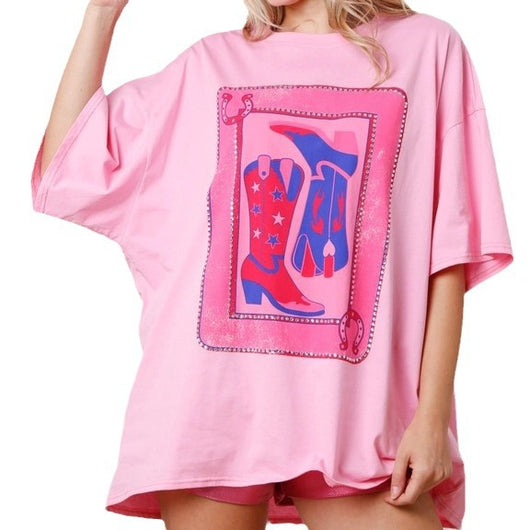 Blusa Suelta Estampada con Cristales para Mujer - Image 5