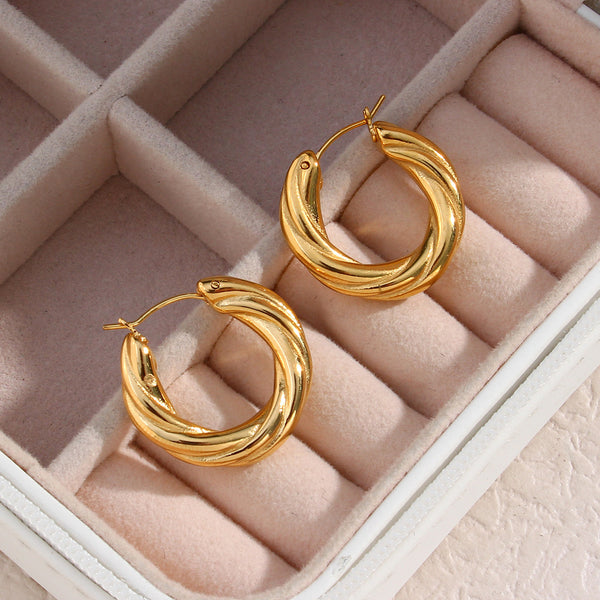 Aretes Argollas Twisted Denisse