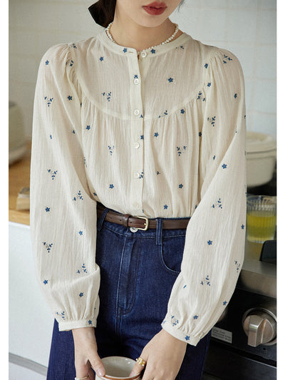 Blusa Floral Bordada Suelta para Mujer - Image 10