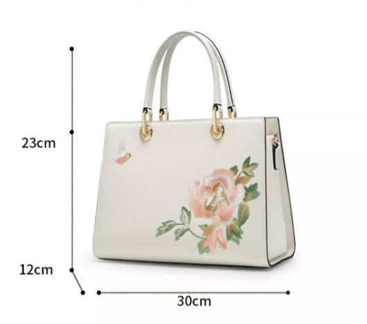 Bolso Portátil de Cuero Bordado para Mujer - Image 7