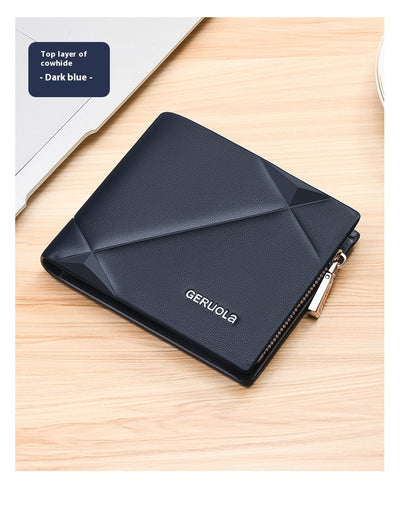Billetera Corta de Cuero para Hombre con Cierre de Cremallera - Image 22