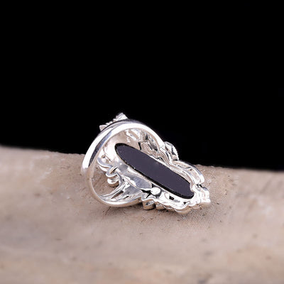 Anillo de Plata Tailandesa para Mujer con Ágata Negra - Image 10
