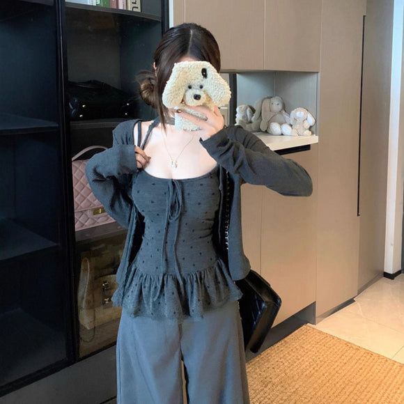 Cardigan Elegante con Camiseta Integrada