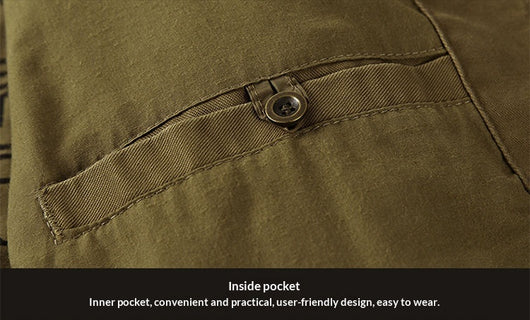 Chaqueta Casual Hombre Cuello Mao Bolsillos Múltiples - Image 11