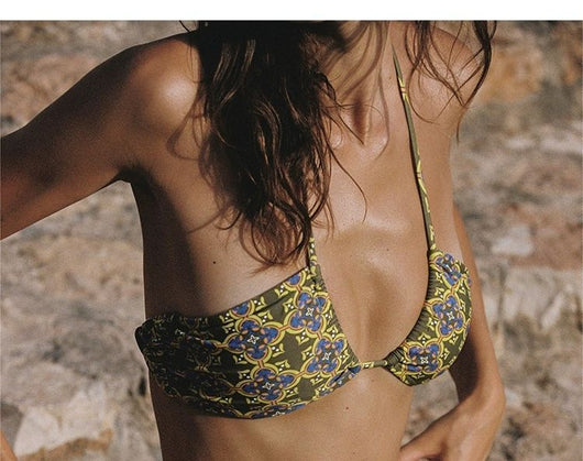 Bikini Deportivo Verde Pecho Pequeño - Estilo Vacaciones Termal - Image 9