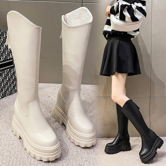 Botas Ajustadas Hasta la Rodilla Estilo Coreano para Mujer