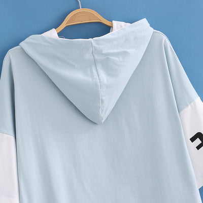 Sudadera con Capucha Estampado Cartón de Leche - Colorblock Manga Corta - Image 2