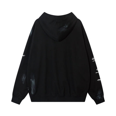 Sudadera con Capucha Estilo Urbano Letras Desgastadas Americana - Image 4