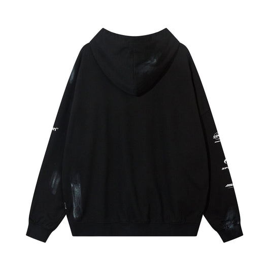 Sudadera con Capucha Estilo Urbano Letras Desgastadas Americana - Image 4