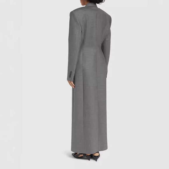 Blazer Ejecutivo Doble Botonadura Ajustado con Hombreras Acolchadas