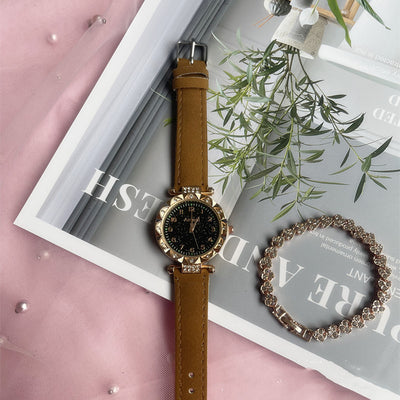 Conjunto de Reloj Frosted Estrellado y Cinturón de Dos Piezas - Image 8