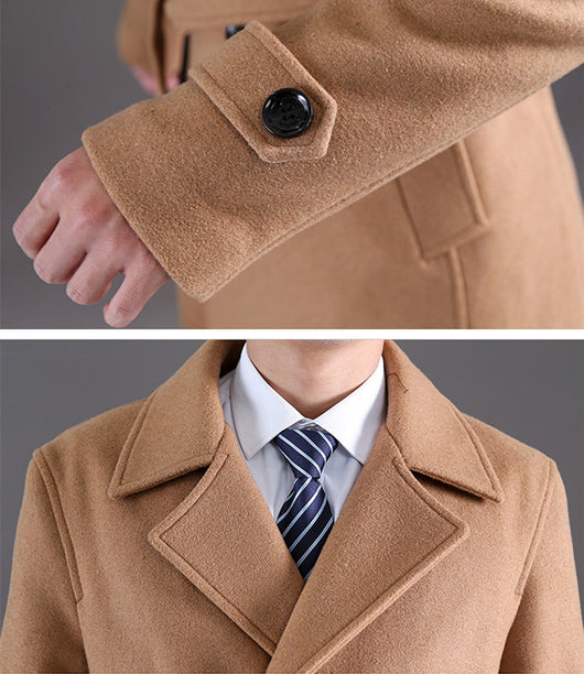 Abrigo Largo de Lana para Hombre - Diseño Cruzado Elegante Otoño Invierno - Image 13