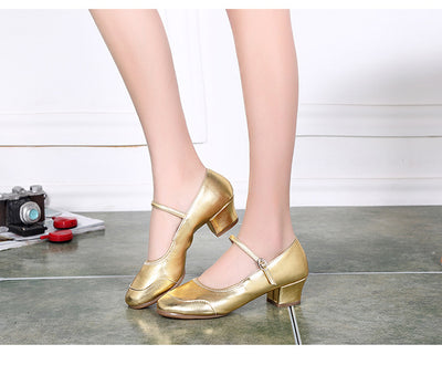 Zapatos de Danza Cuadrada con Suela Reforzada y Amortiguación Superior - Image 4