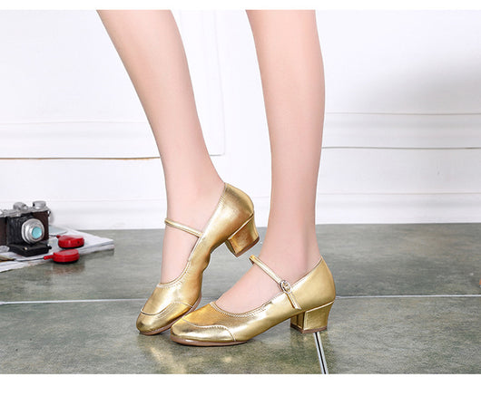 Zapatos de Danza Cuadrada con Suela Reforzada y Amortiguación Superior - Image 4