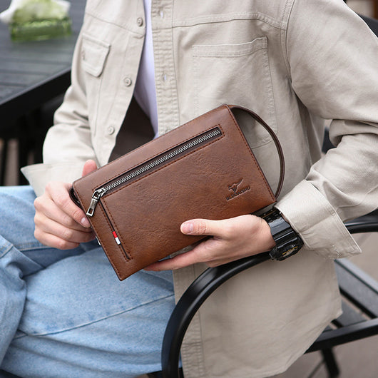 Billetera Masculina de Diseño Clutch con Cierre de Combinación - Image 4