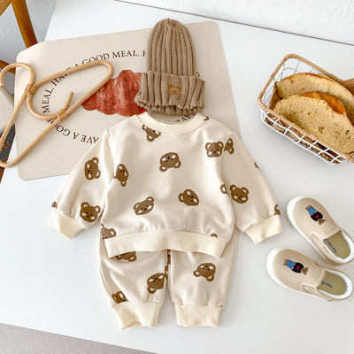Conjunto de Ropa para Bebé Suéter de Algodón con Osito Cartoon - Image 4