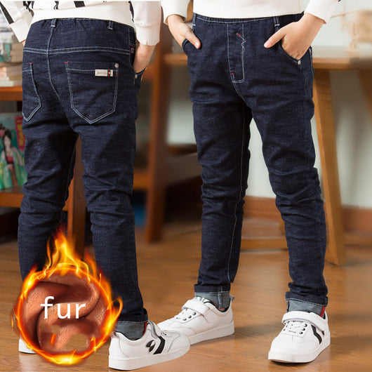 Jeans para Niños con Forro Polar Grueso - Ropa Casual de Invierno - Image 9