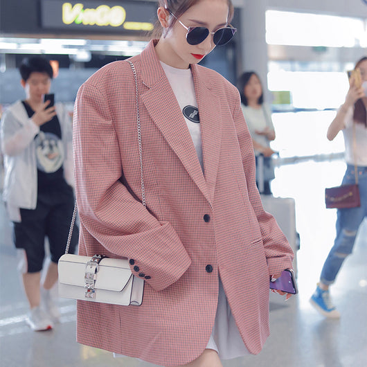 Traje Cuadros Rosa Elegante - Image 7