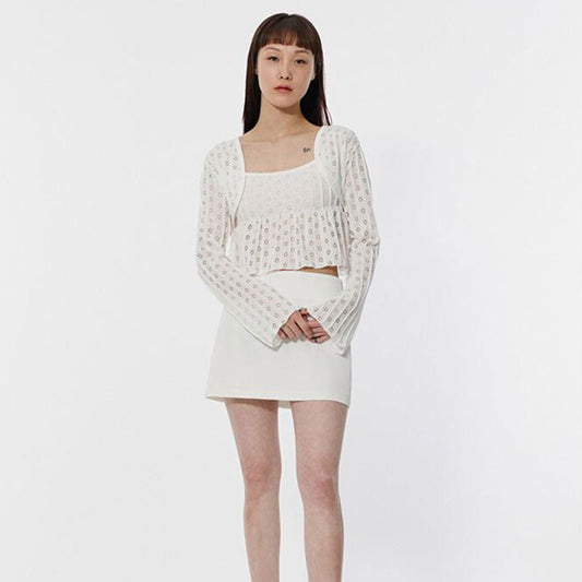 Cardigan Blusa Mujer con Detalles Calados