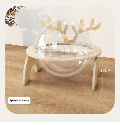 Cama Cápsula Espacial para Gatos en Madera Maciza - Nido Versátil Cuatro Estaciones - Image 7