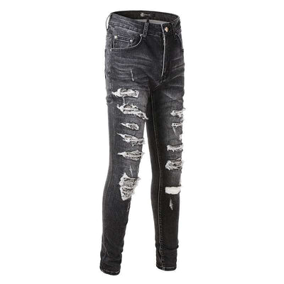 Pantalones Denim Slim Fit con Parches - Corte Moderno para Hombre - Image 5