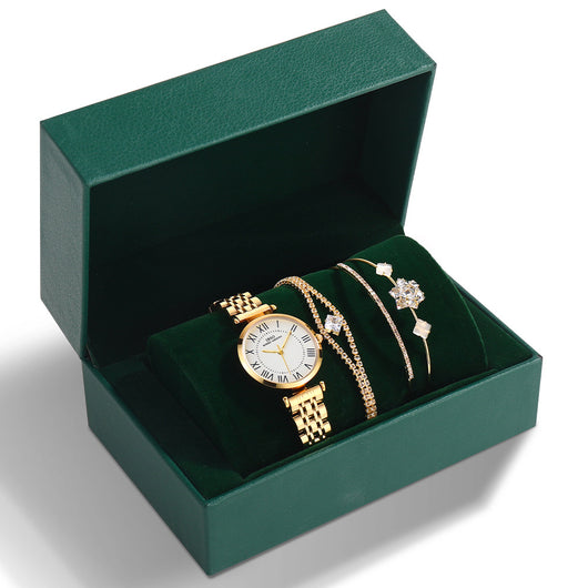 Reloj para Mujer con Pulsera de Acero Verde - Set Completo - Image 6
