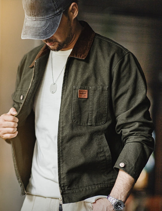 Chaqueta Detroit de Lona Pesada Estilo Retro - Abrigo Safari Corto Resistente - Image 10