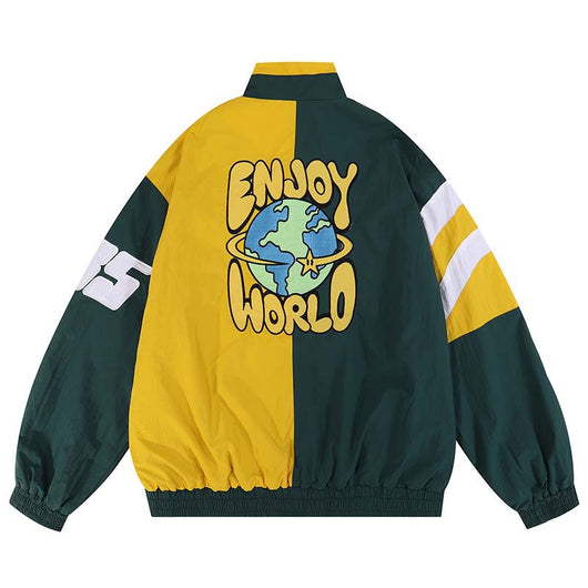 Chaqueta Motociclista Casual Suelta con Cuello Mao para Hombre - Image 12