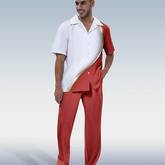 Camisa Casual con Estampado Digital y Cuello Solapa para Hombre