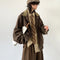 Casaco Vintage Xadrez Estilo Japonês Primavera Outono