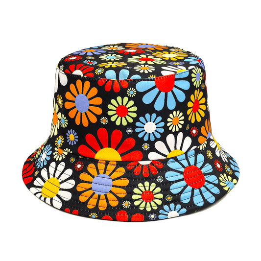 Gorro Tipo Cubo con Flores Coloridas - Protección Solar