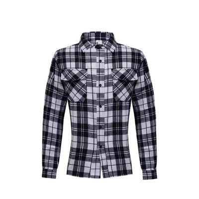 Camisa Manga Larga Cuadros con Solapa - Estilo Casual Moderno - Image 2