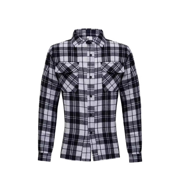 Camisa Manga Larga Cuadros con Solapa - Estilo Casual Moderno