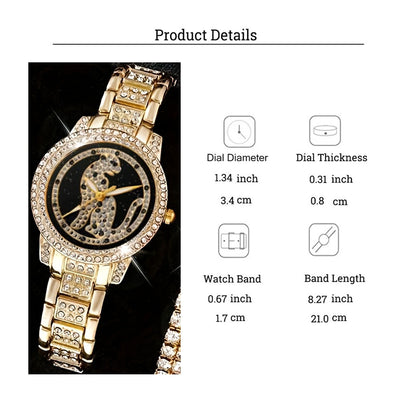 Reloj para Mujer con Diamantes Incrustados - Conjunto Cornucopia - Image 6