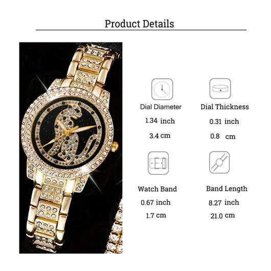 Reloj para Mujer con Diamantes Incrustados - Conjunto Cornucopia - Image 6