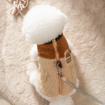 Abrigo Fleece para Perro con Diseño Bloques de Color y Anillo para Correa - Image 18