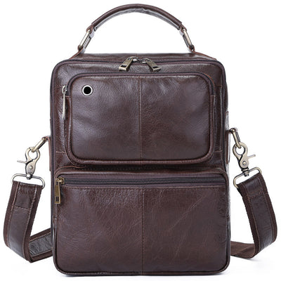 Bolso Mensajero Retro de Cuero Genuino - Maletín Multifuncional Casual - Image 6