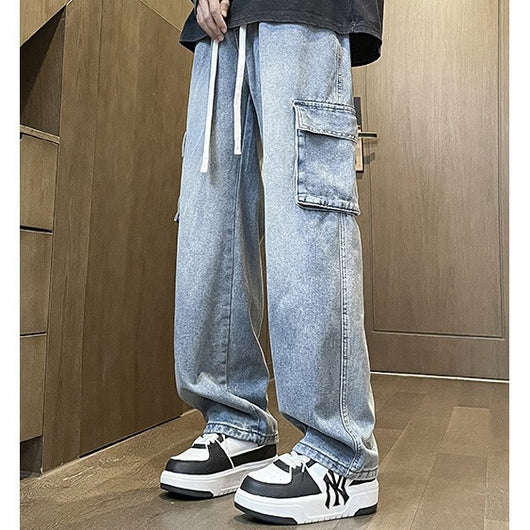 Jeans de Trabajo Retro Americano para Hombre - Estilo Trendy - Image 3