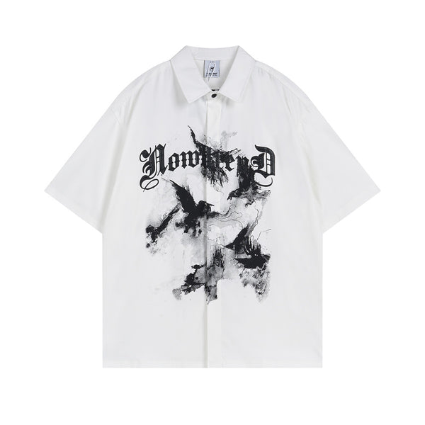 Camisa de Manga Corta con Estampado Abstracto para Hombre - Image 5