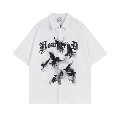 Camisa de Manga Corta con Estampado Abstracto para Hombre - Image 5
