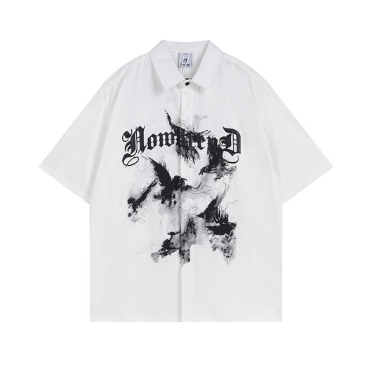 Camisa de Manga Corta con Estampado Abstracto para Hombre - Image 5