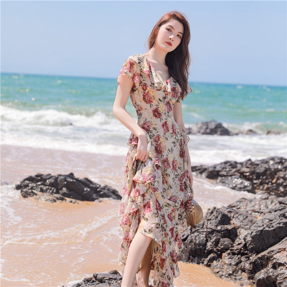 Vestido Asimétrico Plisado para Mujer - Perfecto para Verano