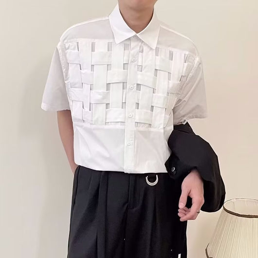 Camisa de Manga Corta Tejida con Diseño Veraniego para Hombre - Image 11