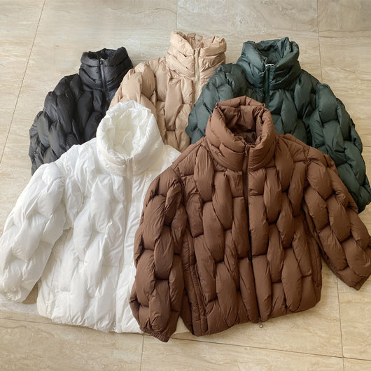 Chaqueta Acolchada de Algodón Tejido Torsionado Talla Grande