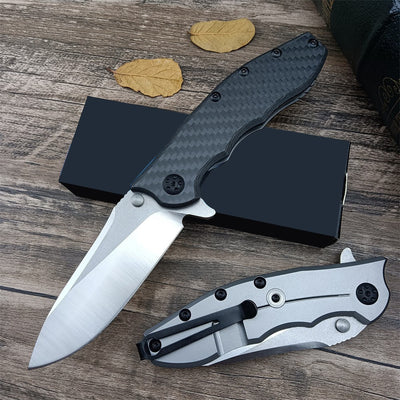 Cuchillo Plegable de Fibra de Carbono - Hoja Afilada y Resistente para Camping y Frutas - Image 3