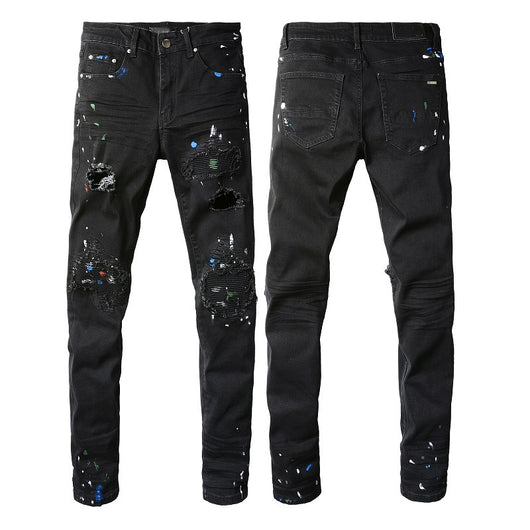 Pantalones Vaqueros Pintados Estilo Urbano para Hombre - Image 7