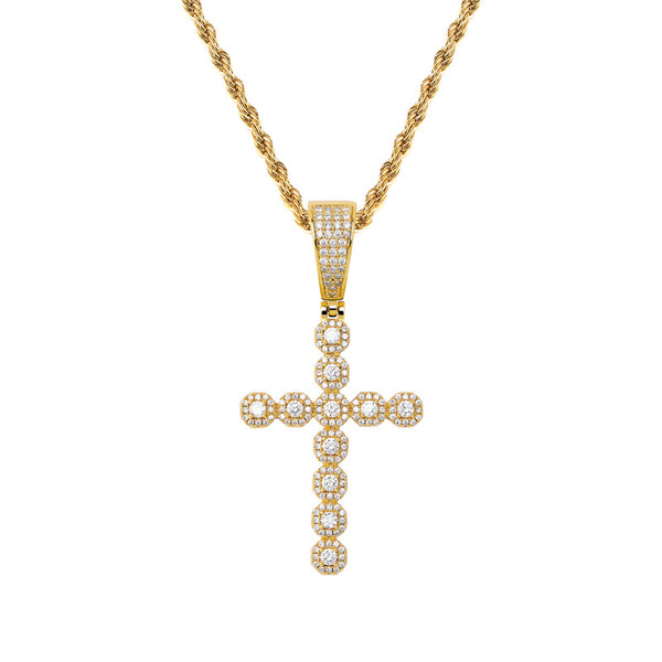 Collar Colgante Cruz Jesús Retro con Circonitas Brillantes para Hombre y Mujer - Image 5